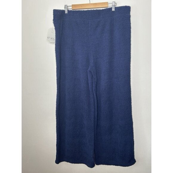 Wonderly Studio Fleece Lounge Pants Pull On Pajama Blue Soft Fuzzy Size 2X NWT - Picture 8 of 11